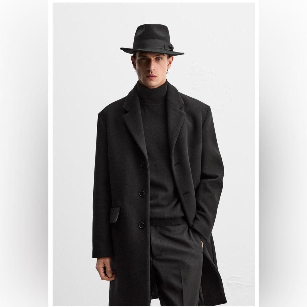 New Collection Zara Manchego wool blend coat Size L